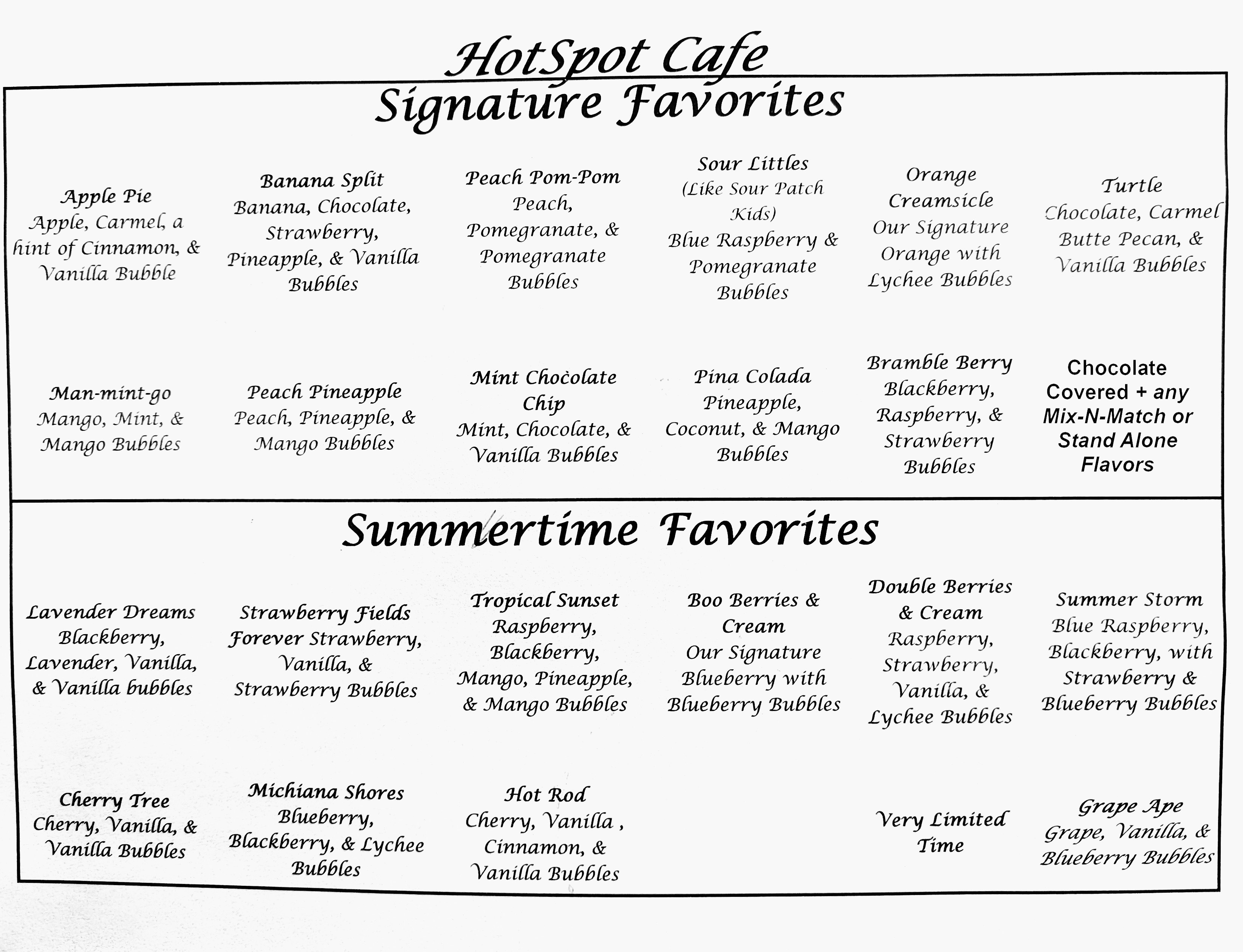 A image of our signature flavors.